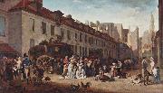 Louis-Leopold Boilly The Arrival of the Diligence (stagecoach) in the Courtyard of the Messageries Sweden oil painting artist